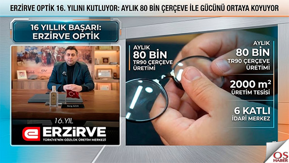 Erzirve Optik 16. Yılını Kutluyor Aylık 80 Bin Çerçeve Üretimiyle Dikkat Çekiyor